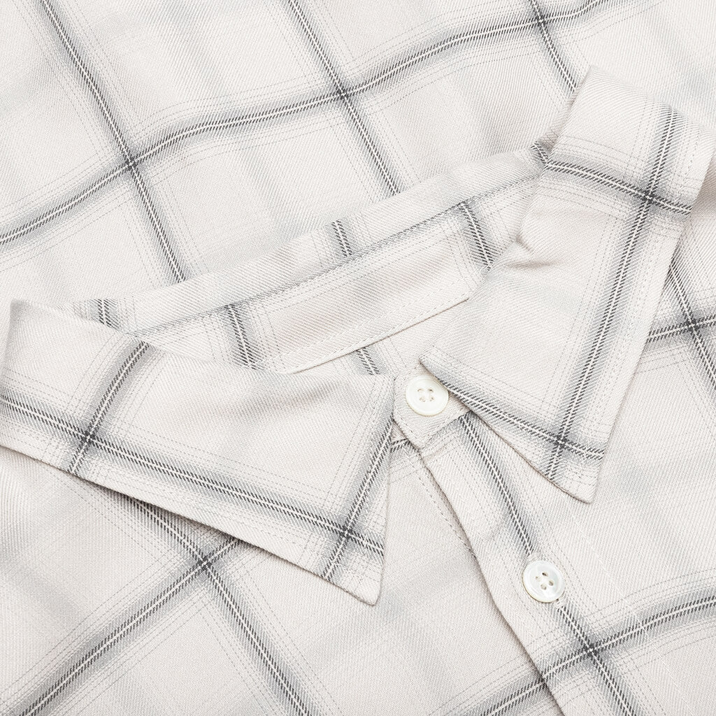 Shadow Plaid Rayon Shirt - Natural