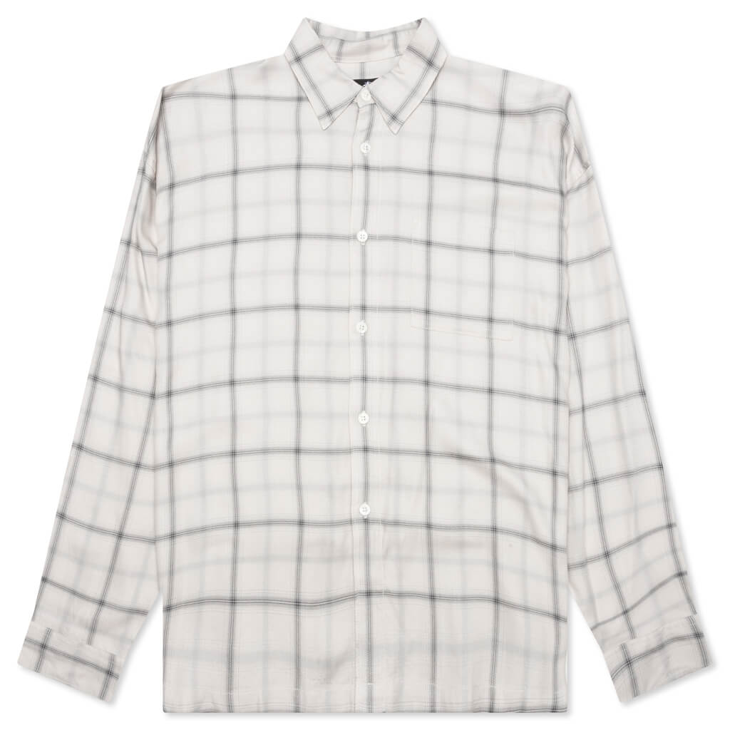 Shadow Plaid Rayon Shirt - Natural