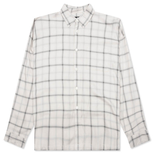 Shadow Plaid Rayon Shirt - Natural