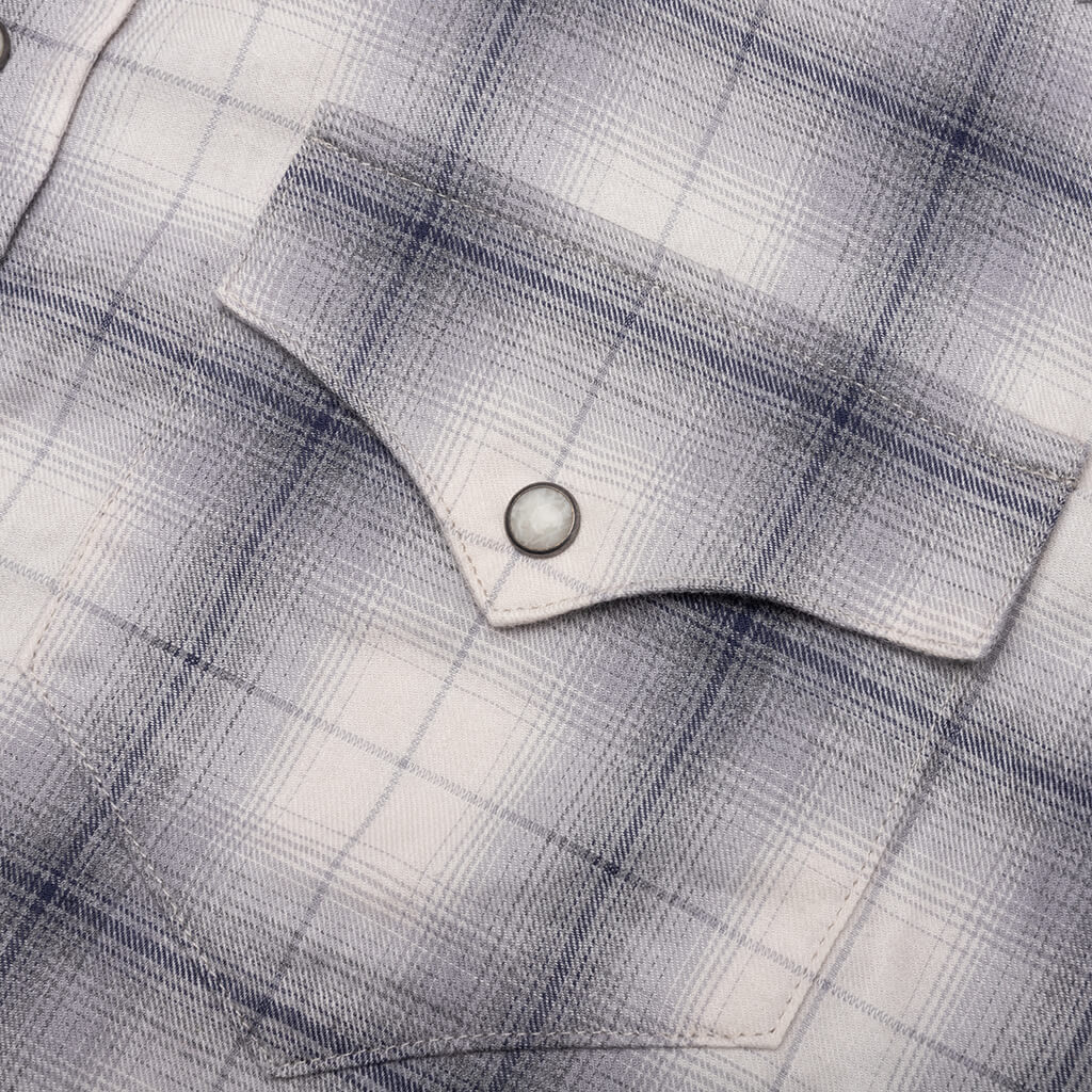 Shadow Plaid Western Shirt - Dusk