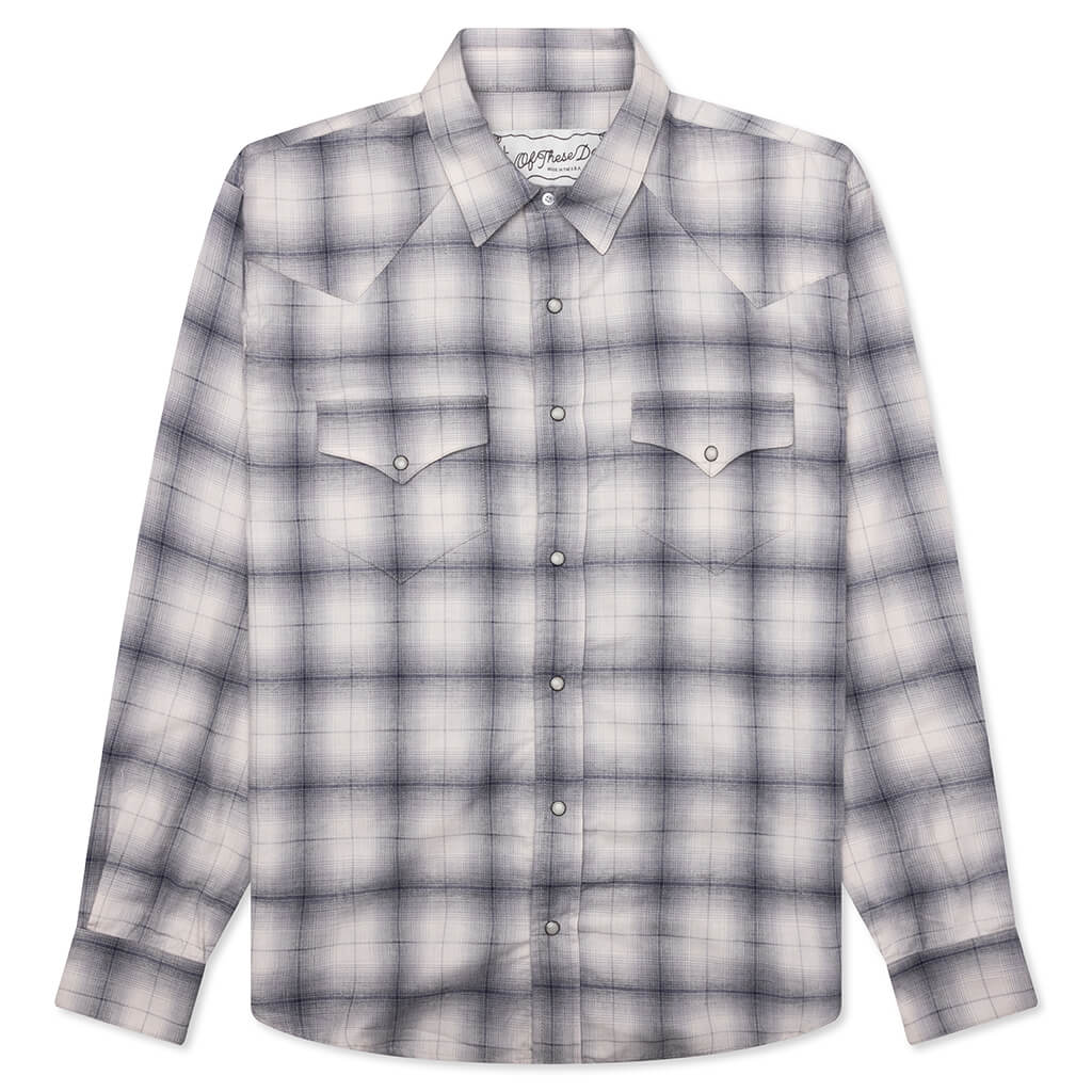 Shadow Plaid Western Shirt - Dusk
