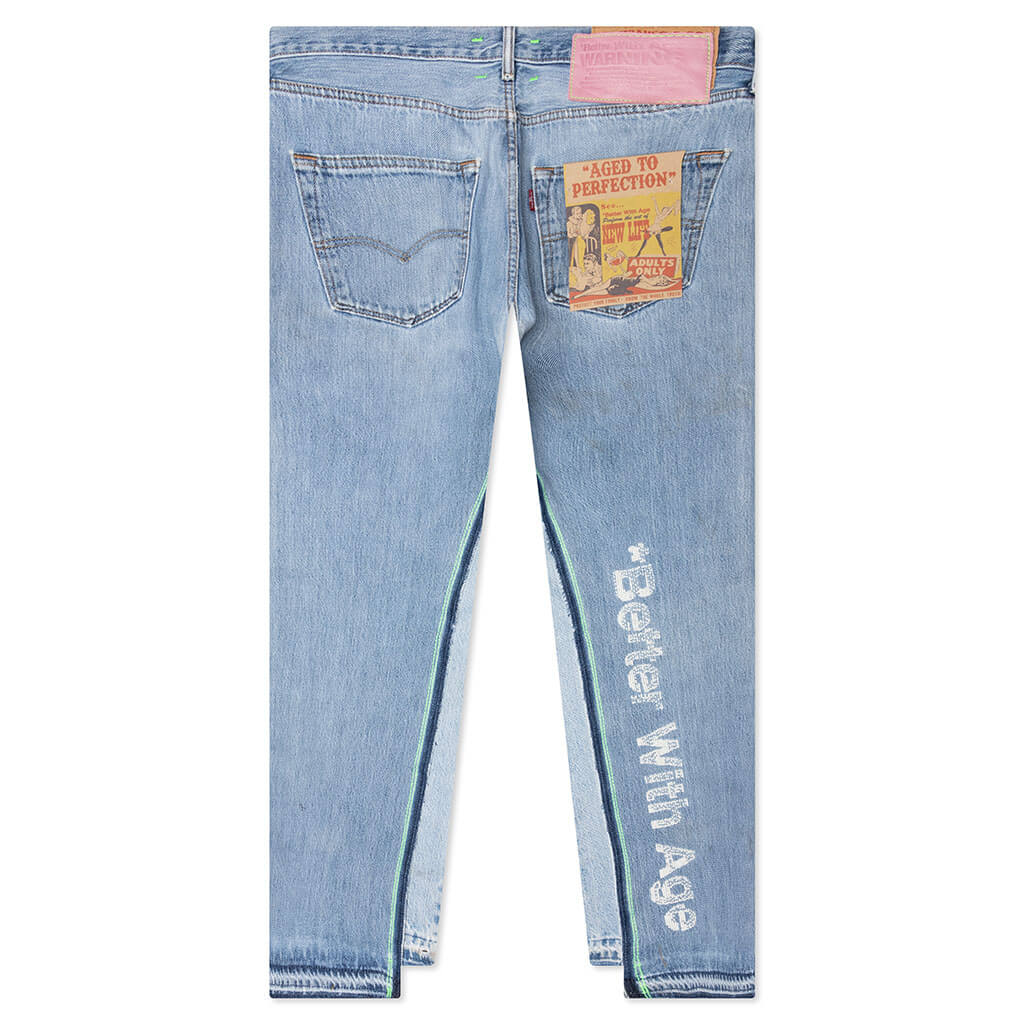 Sham Hand-Beaded Double-Wide Denim - Indigo