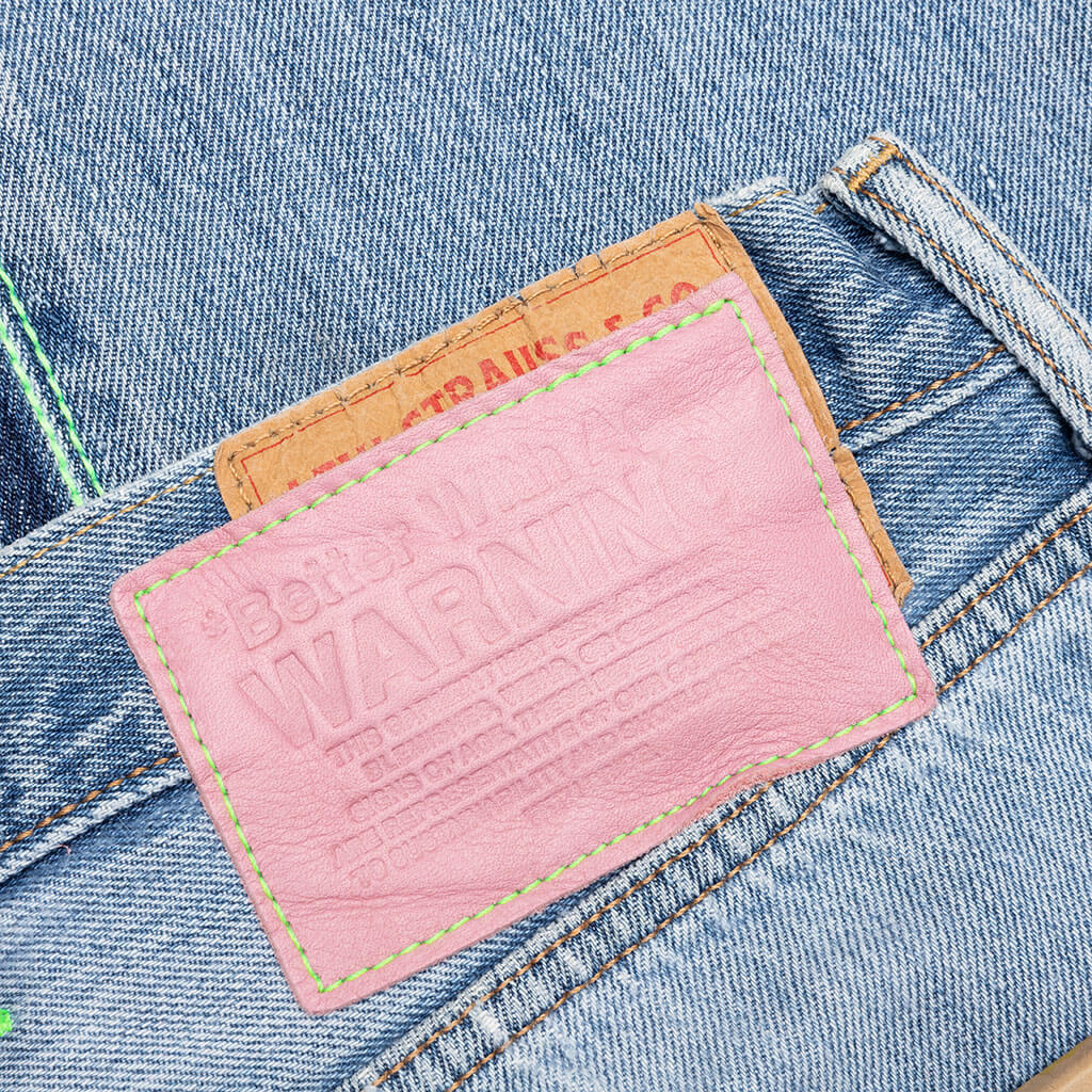 Sham Hand-Beaded Double-Wide Denim - Indigo