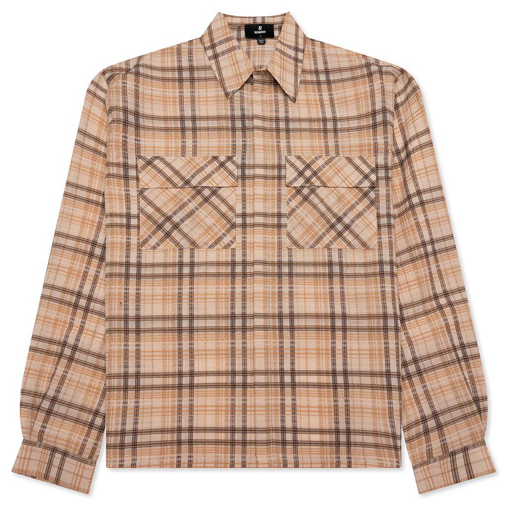 Sheer Flannel Shirt - Brown Checker