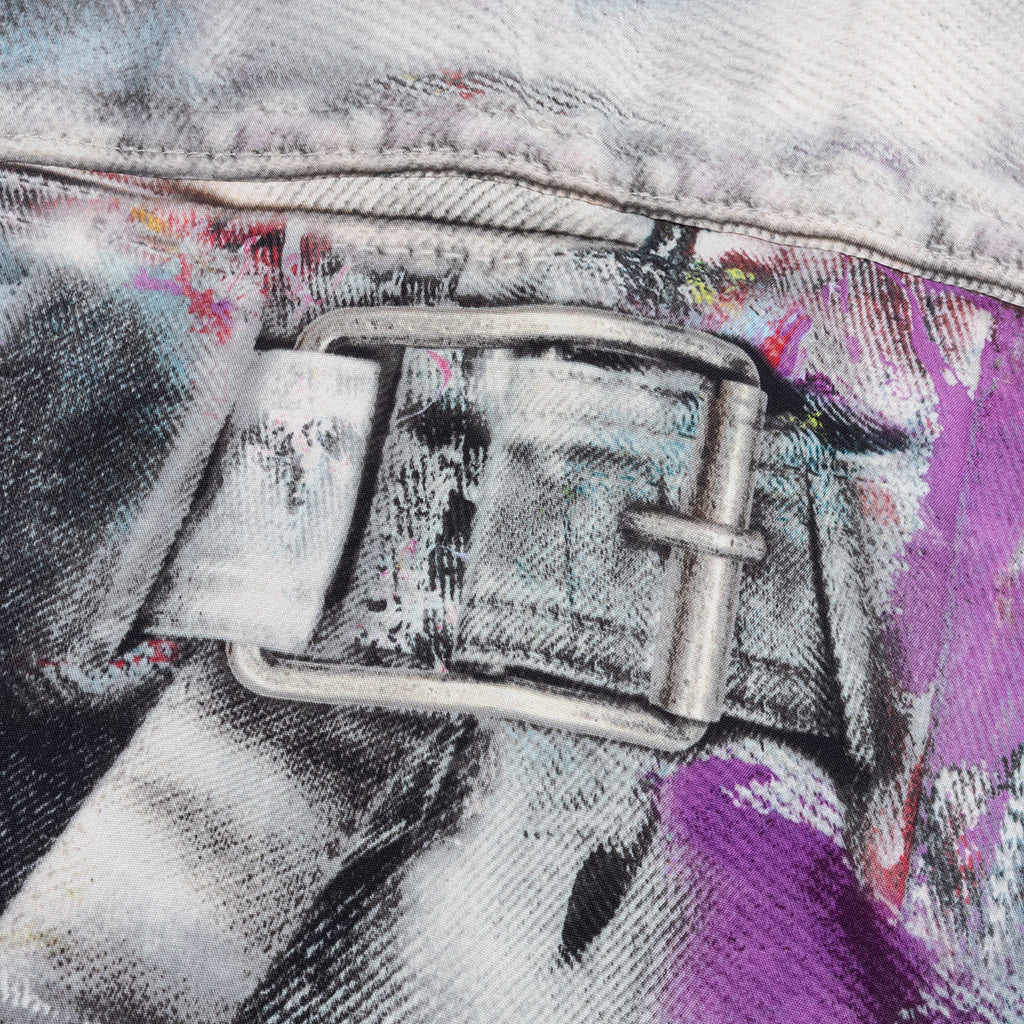 Painted Trompe-l’oeil Print Button Up Shirt - White/Multicolor