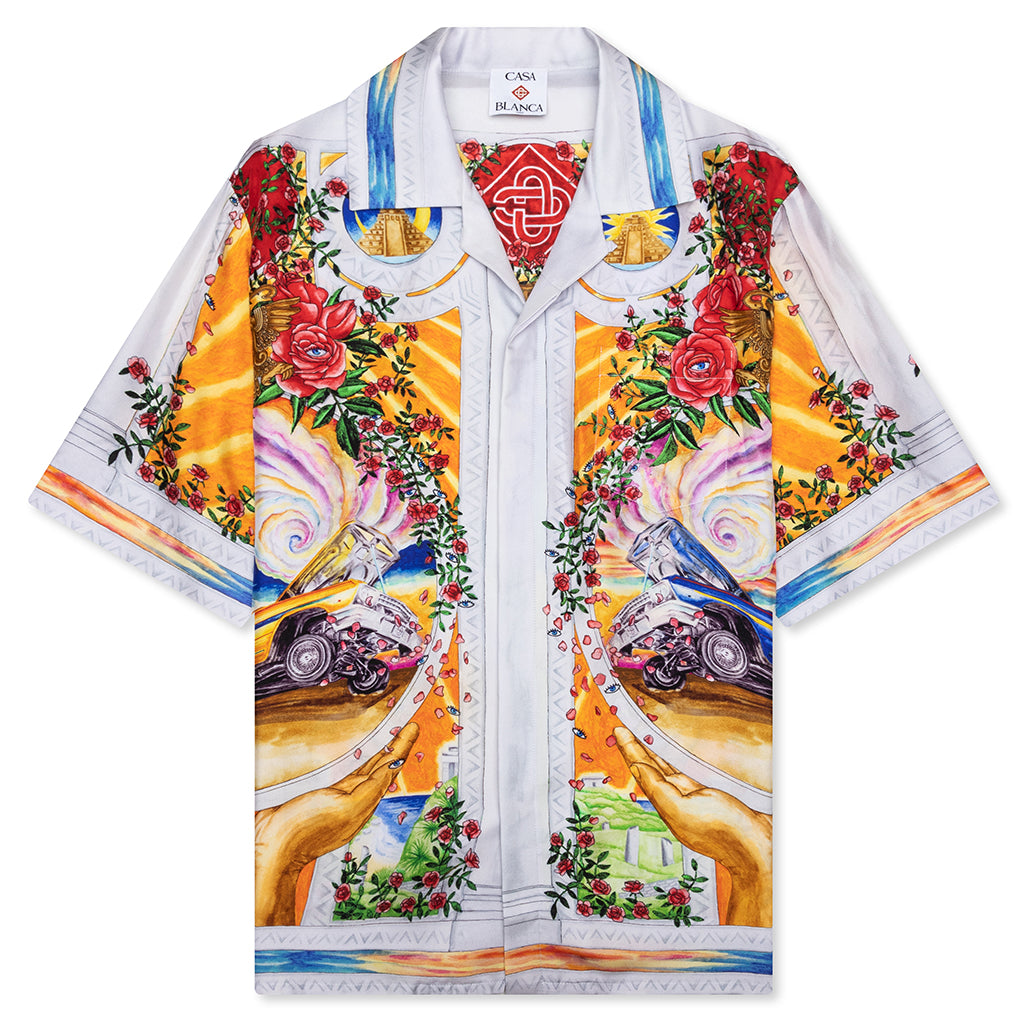 Short Sleeve Cuban Collar Shirt - A Tournade De Rose