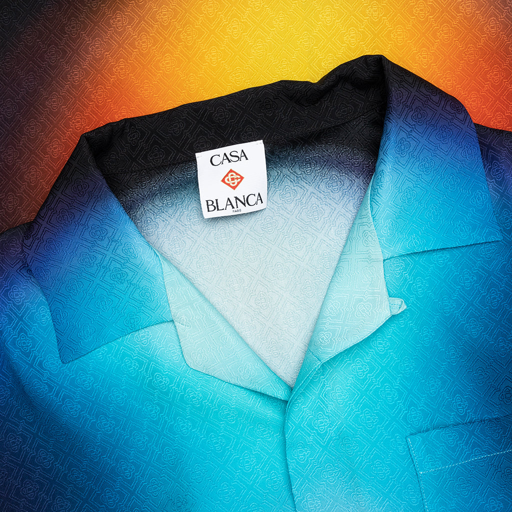 Short Sleeve Cuban Collar Shirt - Gradient