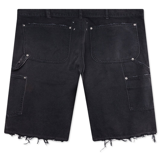 Stud Denim Shorts - Black