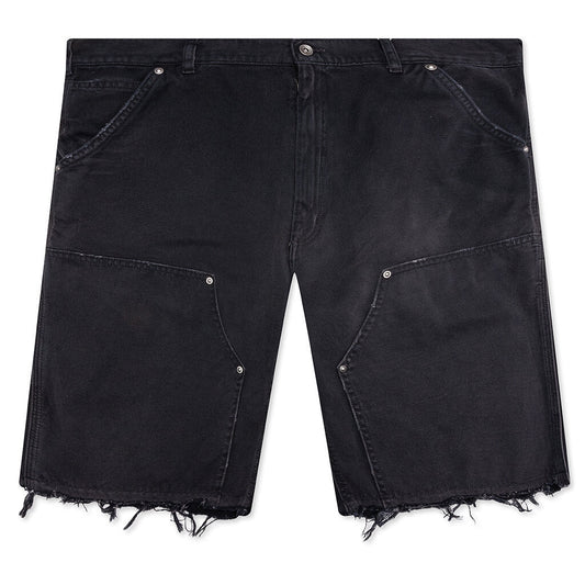 Stud Denim Shorts - Black