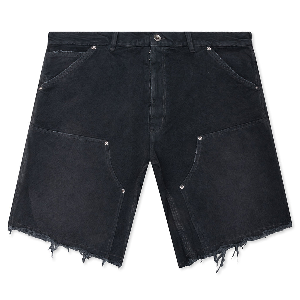 Stud Denim Shorts - Grey