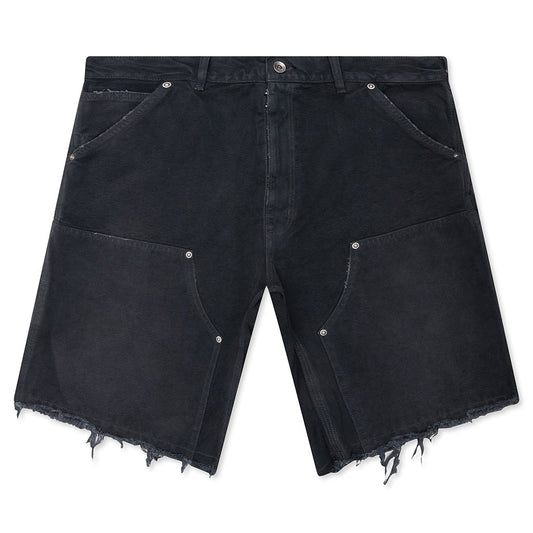 Stud Denim Shorts - Grey