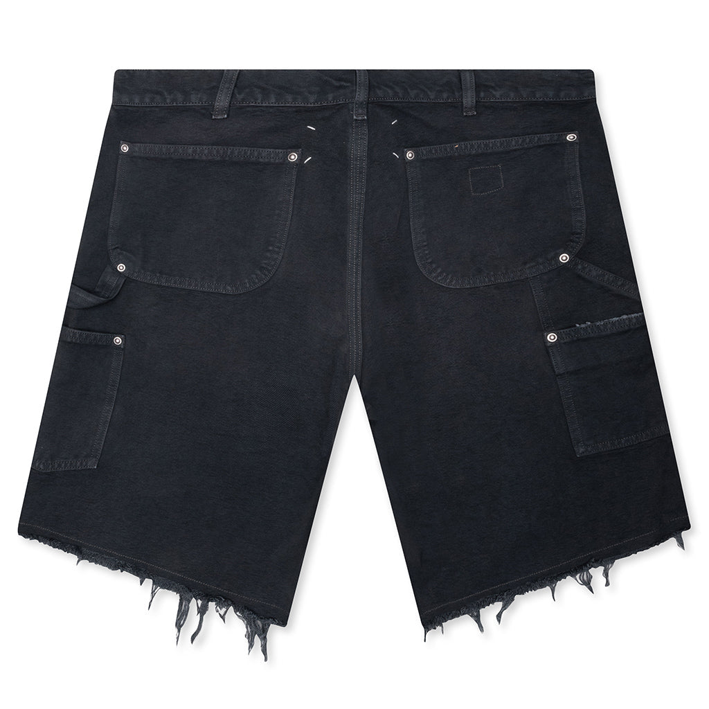 Stud Denim Shorts - Grey