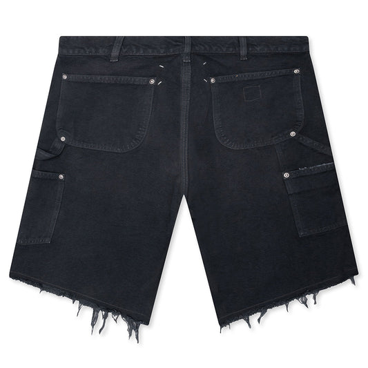 Stud Denim Shorts - Grey