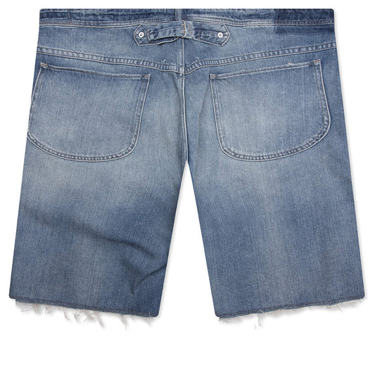 Stud Denim Shorts - Light Blue