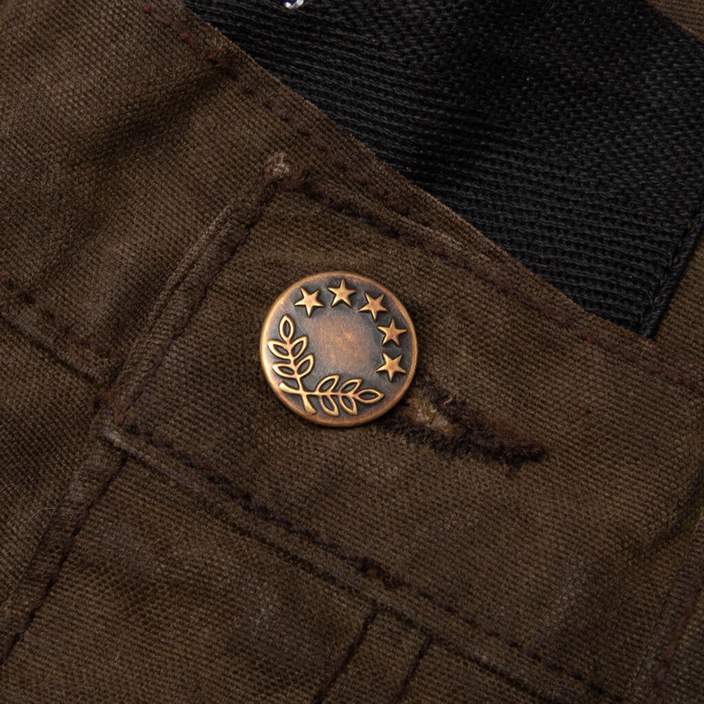 Sinned 4 Nothing Waxed Canvas Double Knee Short - Brown