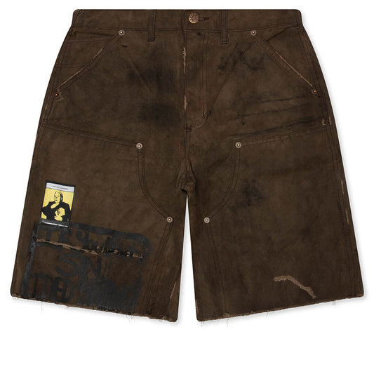 Sinned 4 Nothing Waxed Canvas Double Knee Short - Brown