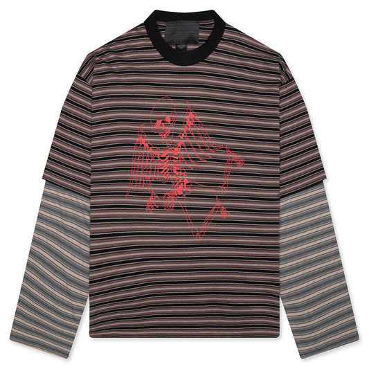 Skeleton Stripe Long Sleeve Tee - Stripe