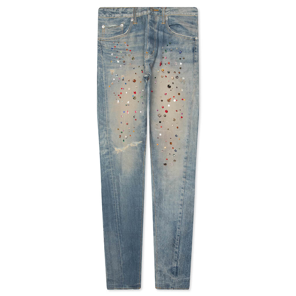 Skinny Jewel Print - Light Indigo
