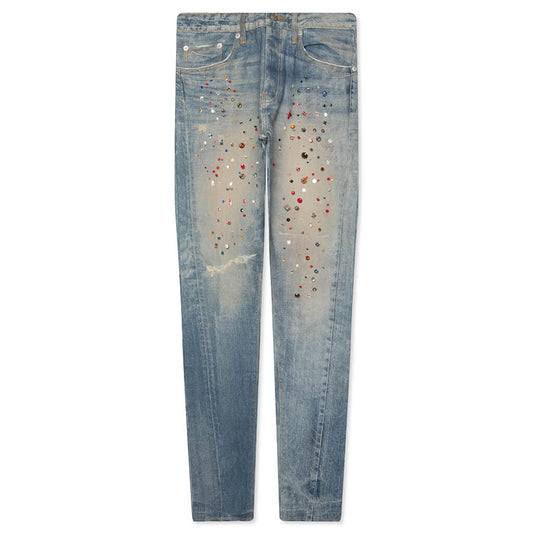 Skinny Jewel Print - Light Indigo