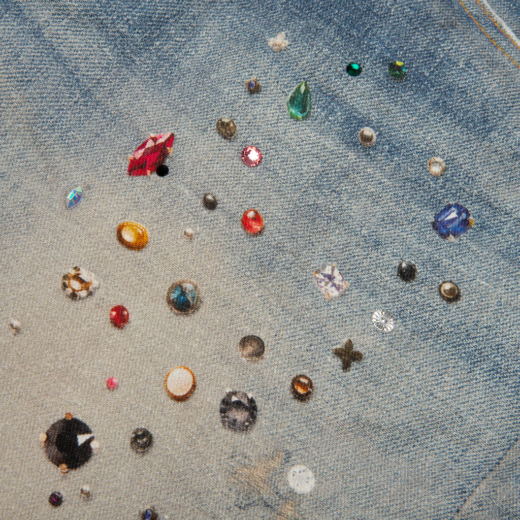 Skinny Jewel Print - Light Indigo
