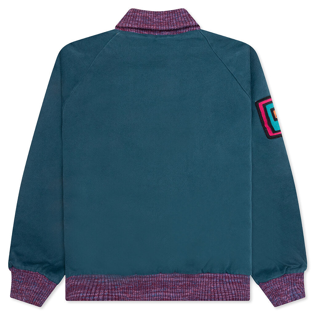 Skull Stalker Varsity Jacket - Washed Blue