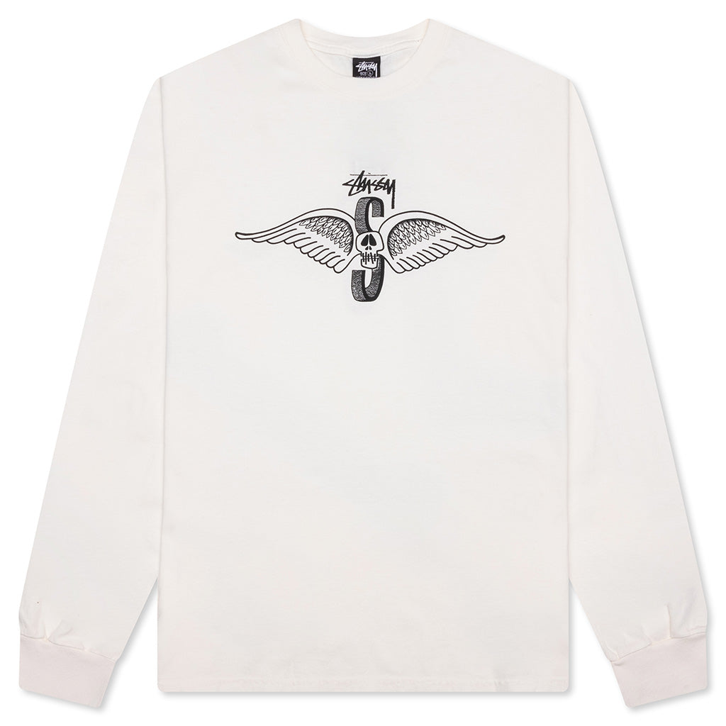 Skull Wings Pigment Dyed L/S Tee - Natural