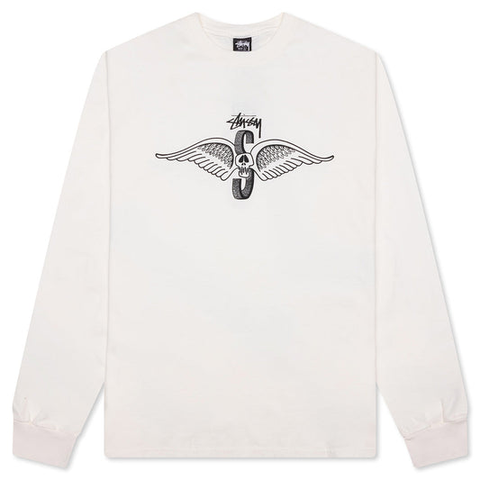 Skull Wings Pigment Dyed L/S Tee - Natural