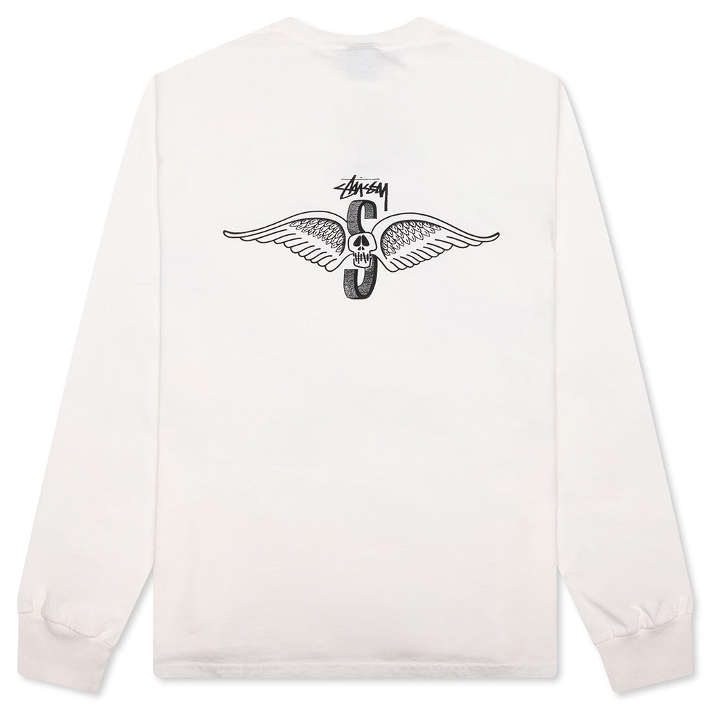 Skull Wings Pigment Dyed L/S Tee - Natural