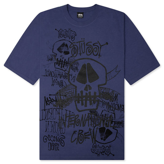 Skulls Pigment Dyed Tee - Indigo