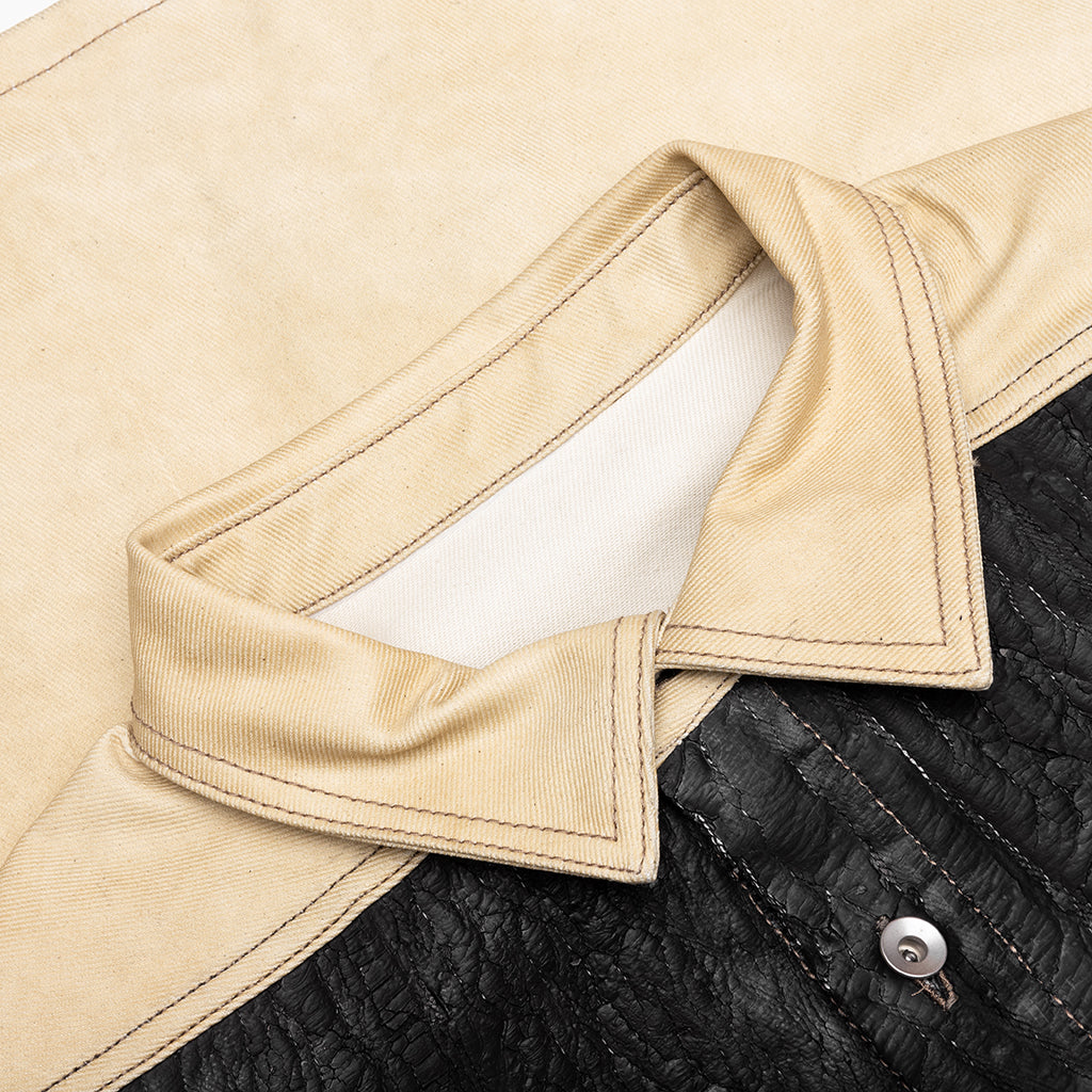 Sl Tommy Jumbo Sleeveless Denim Jacket - Parchment/Black