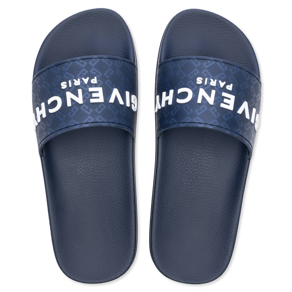 Slide Flat Sandals - Dark Blue