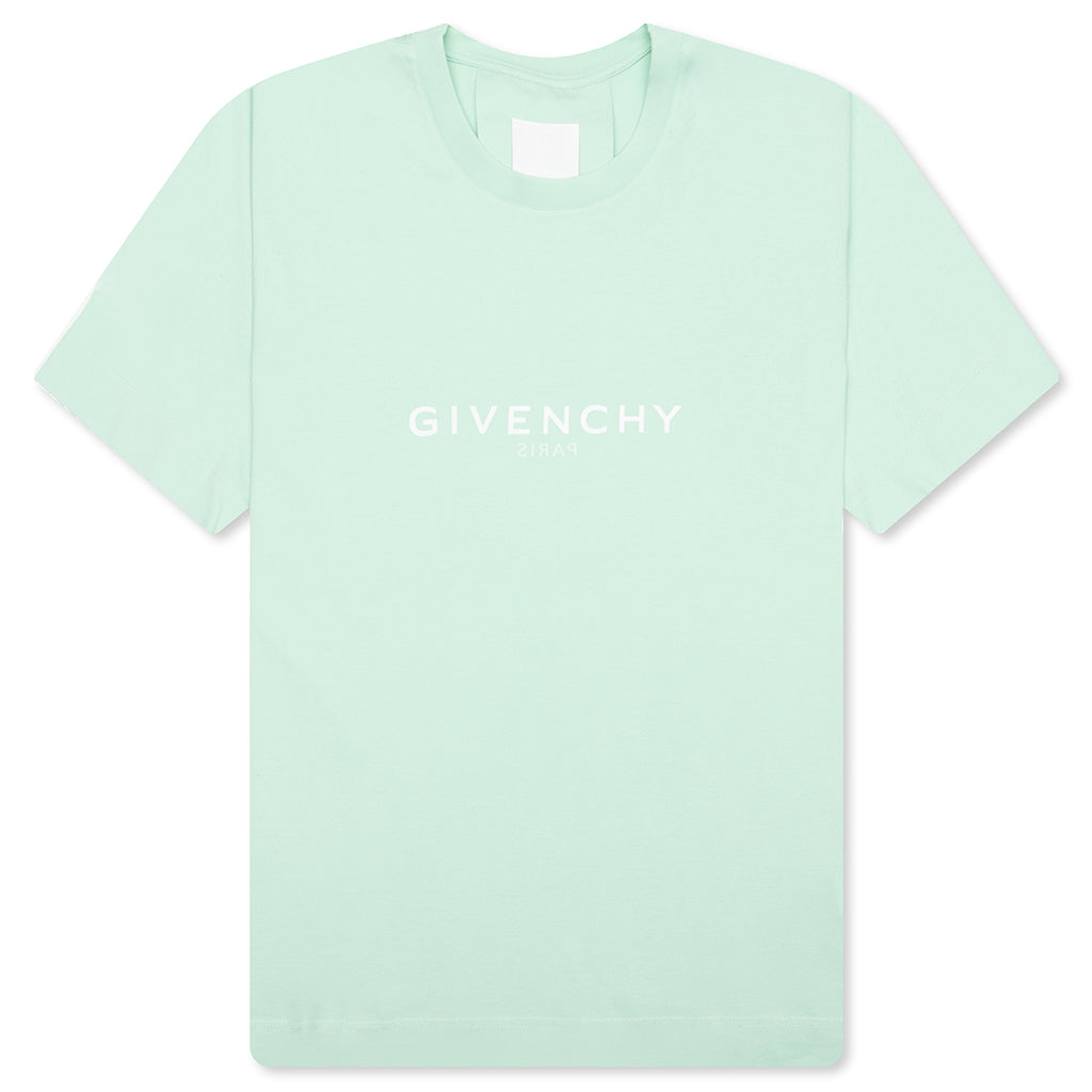 Slim Fit Reverse Print T-Shirt - Aqua Green