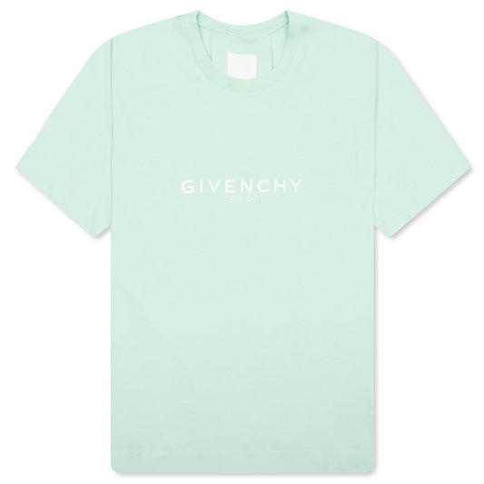 Slim Fit Reverse Print T-Shirt - Aqua Green