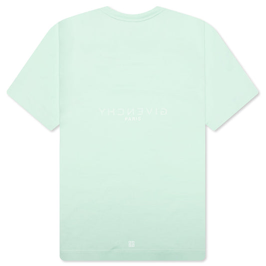 Slim Fit Reverse Print T-Shirt - Aqua Green