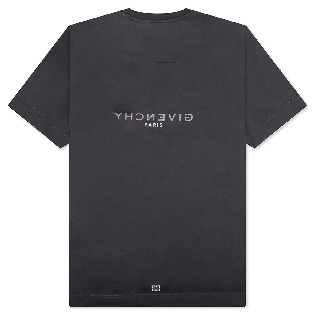 Slim Fit Reverse Print T-Shirt - Charcoal