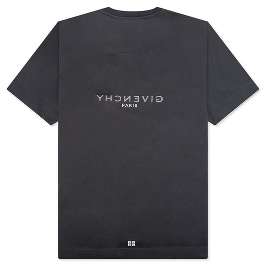 Slim Fit Reverse Print T-Shirt - Charcoal