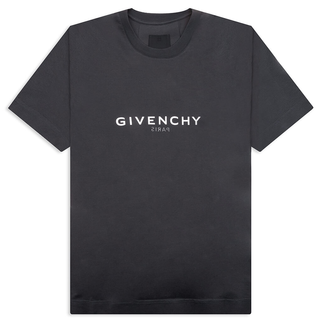 Slim Fit Reverse Print T-Shirt - Charcoal