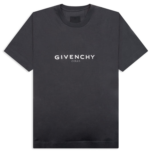 Slim Fit Reverse Print T-Shirt - Charcoal