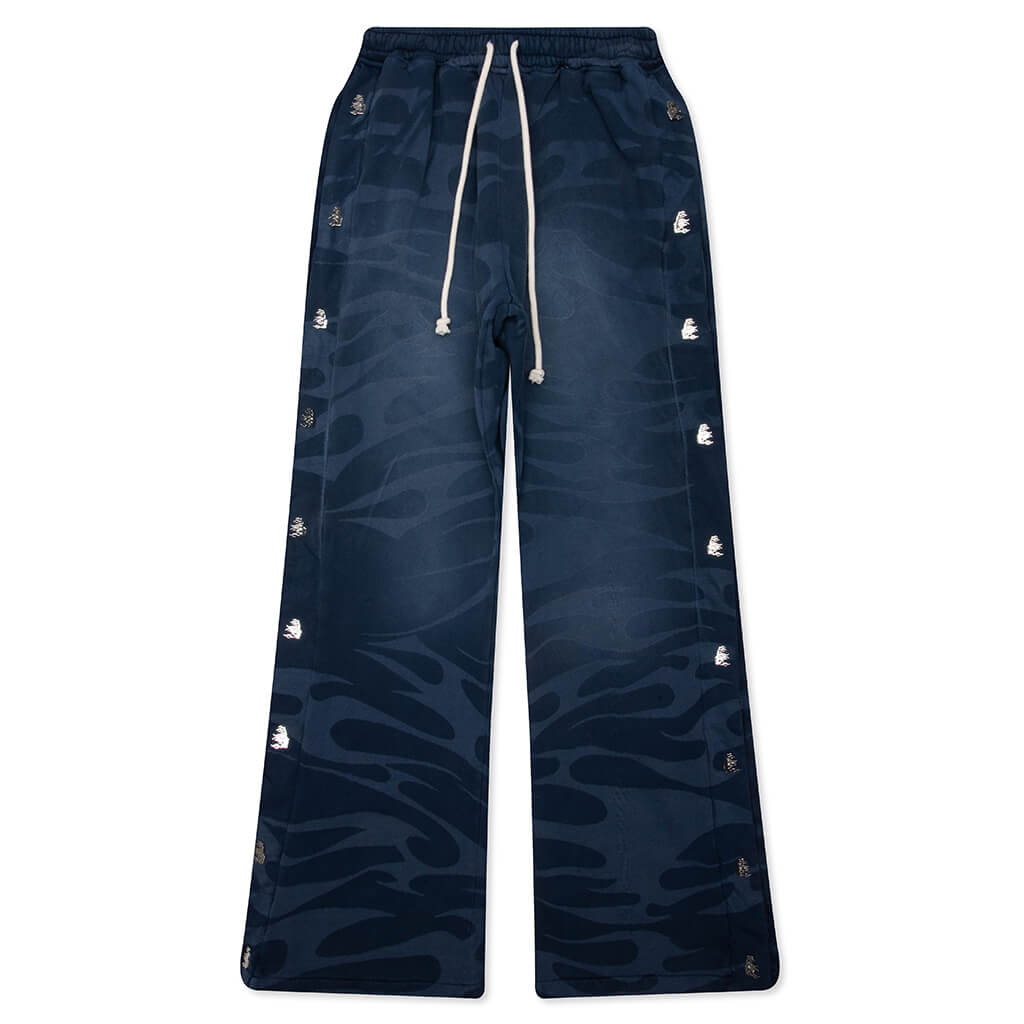 Snap Sweatpants with Flame - Black