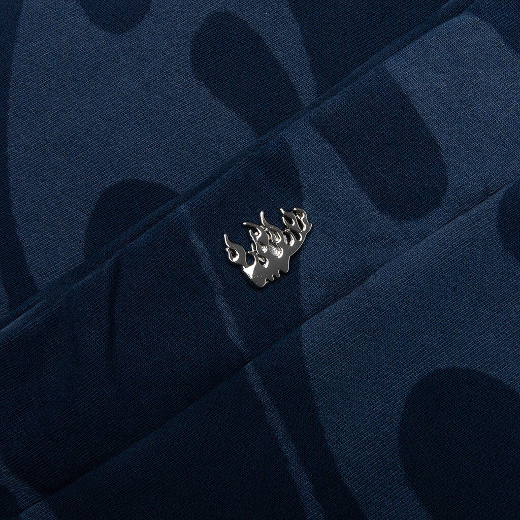 Snap Sweatpants with Flame - Black
