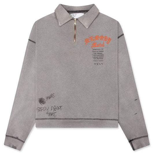 Sorry 'Bout That 1/4 Zip Crewneck - Gray