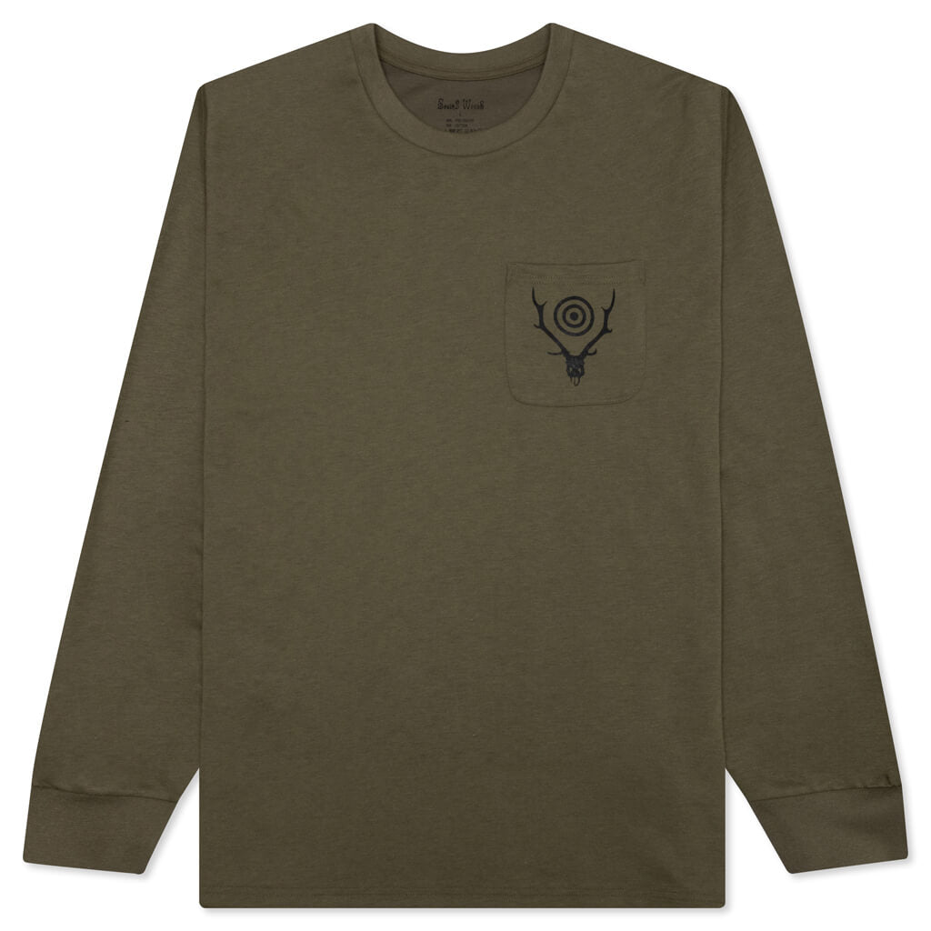 L/S Round Pocket Tee - Olive