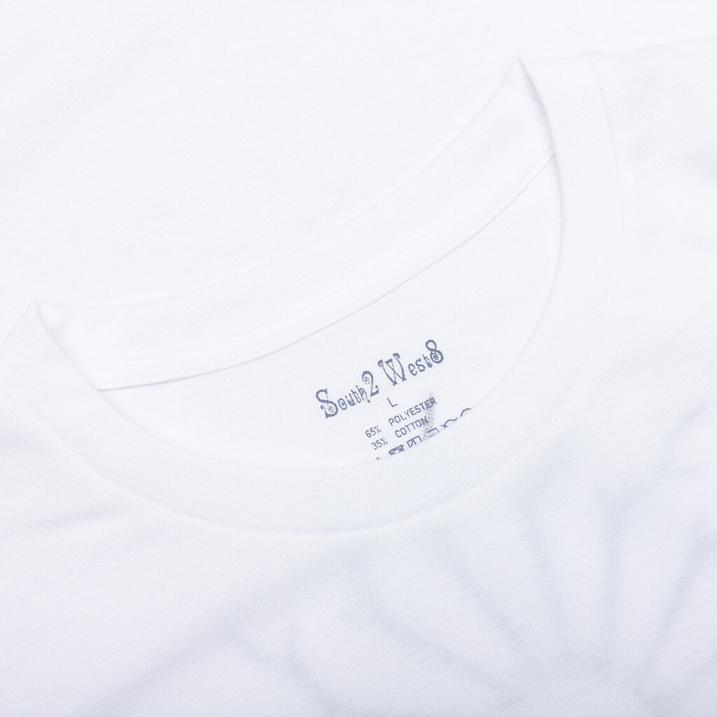 L/S Round Pocket Tee - White