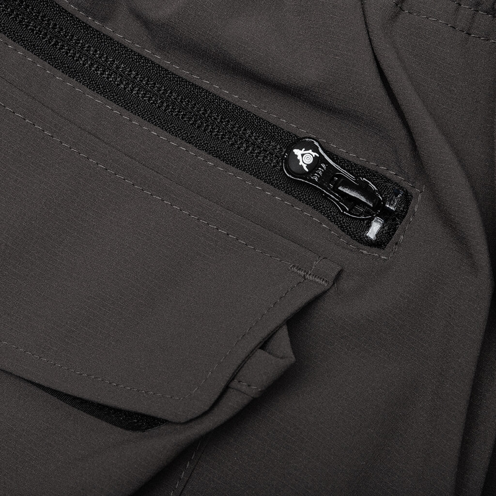 Multi-Pocket Belted 2 Way Pant - Charcoal