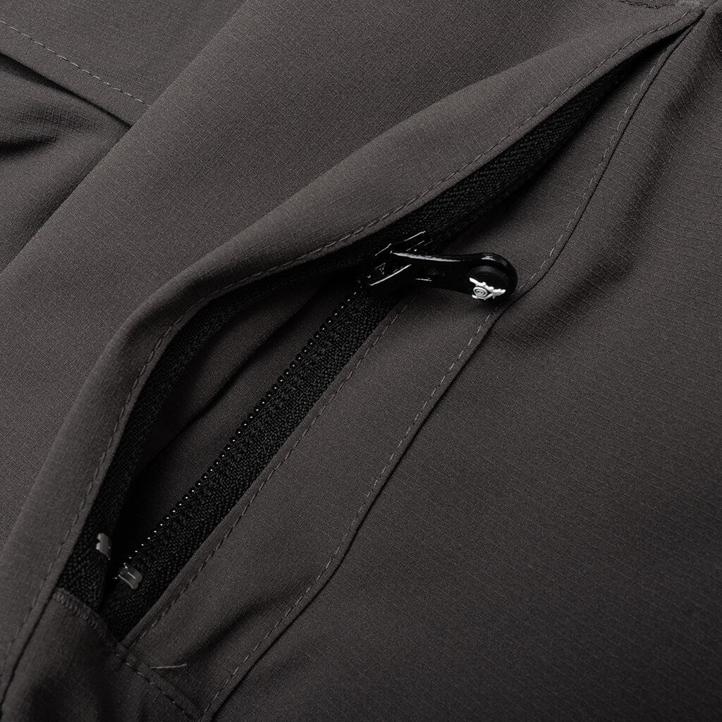 Multi-Pocket Zipped 2 Way Jacket - Charcoal