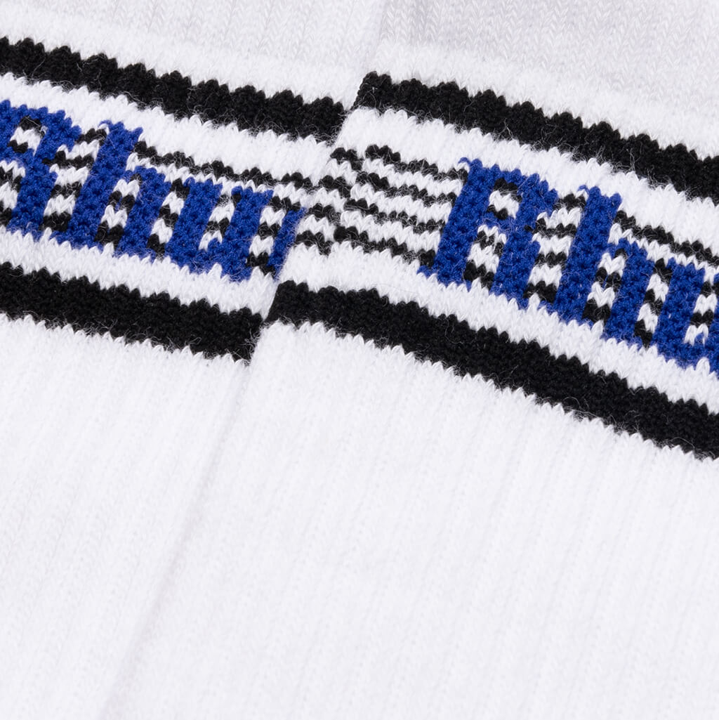 Speed Stripe Sock - White/Black/Blue