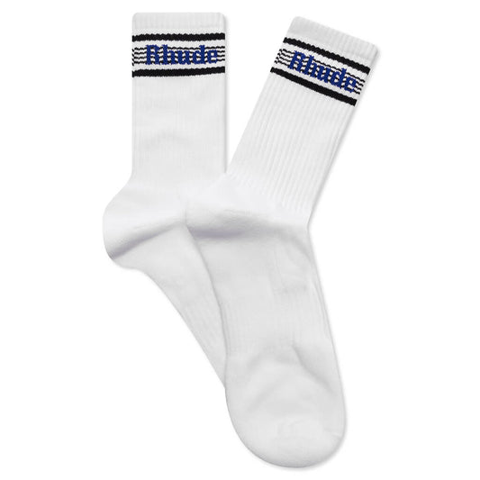 Speed Stripe Sock - White/Black/Blue
