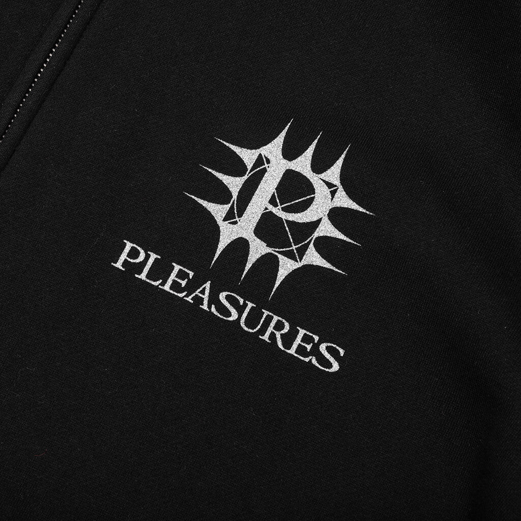 Spike Zip Hoodie - Black