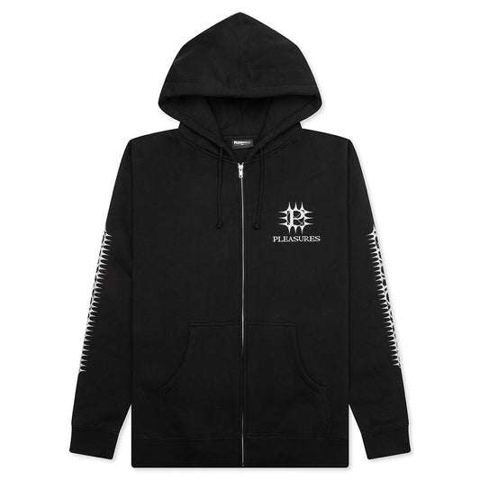 Spike Zip Hoodie - Black