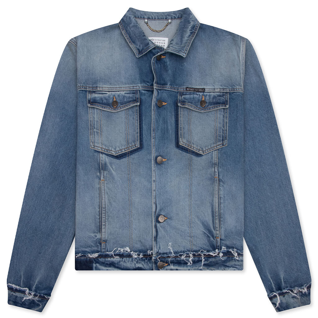 Denim Caban Jacket - Washed Blue